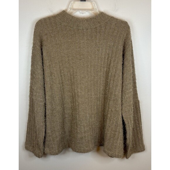 LANE BRYANT Beige Mock Neck Eyelash Knit Sweater Women 18/20 Drop Shoulder NEW - Picture 5 of 11